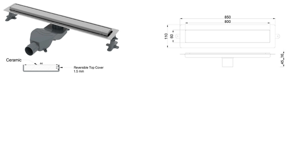 Душевой лоток Boheme Premium Linear 982-80-G золото глянец 80 см