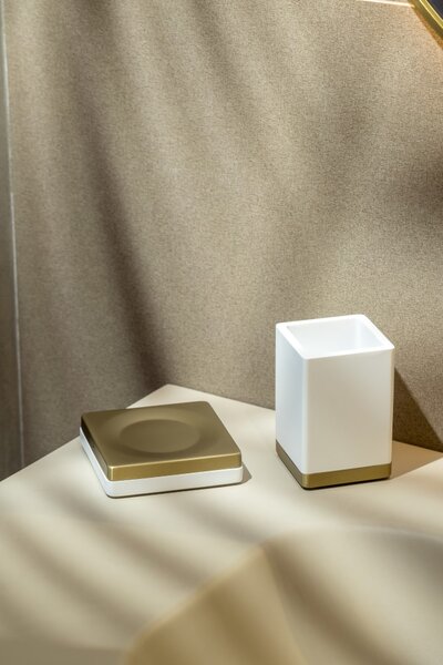 Мыльница квадратная Qubic Matt Gold Boheme 10960-MG