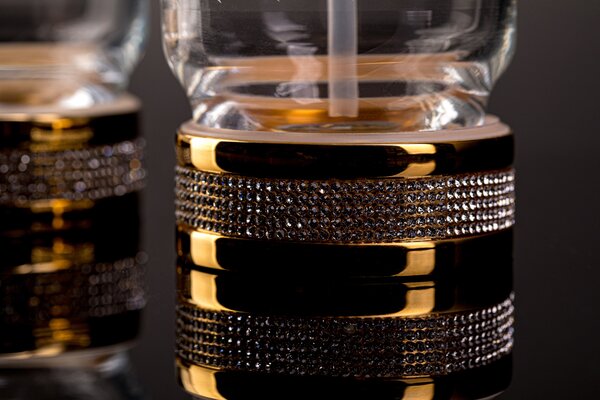 Настольный диспенсер ROYALE CRISTAL BLACK GOLD Boheme 10929-ROYALE-G-B