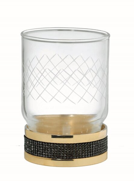 Настольный стакан ROYALE CRISTAL BLACK GOLD Boheme 10931-G-B