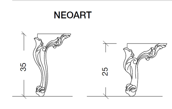 Ножки NeoArt Armadi Art 855-G h25 (пара) цвет золото
