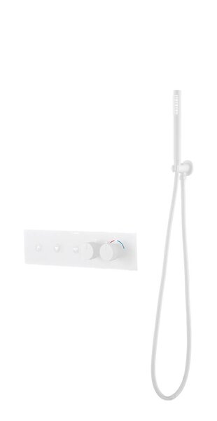 Смеситель Boheme FUSION TERMO с ручным душем MATT WHITE 131-SYS-MW цвет белый матовый