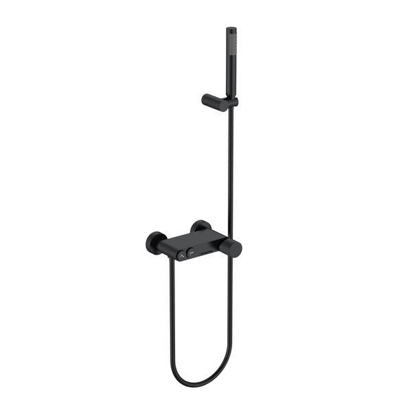 Смеситель для ванны Boheme STICK 123-BB.4 BLACK с ручкой SPIRALE