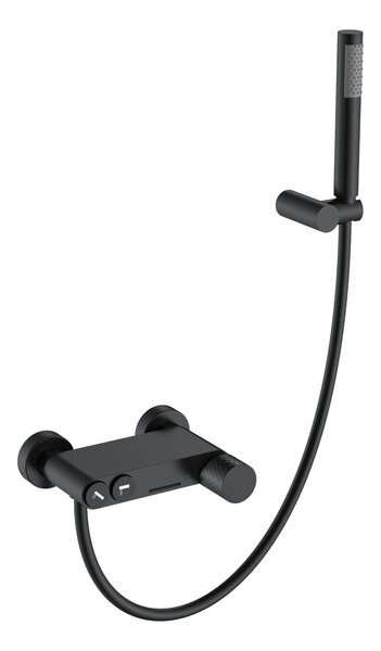 Смеситель для ванны Boheme STICK 123-BB BLACK с ручкой DIAMOND