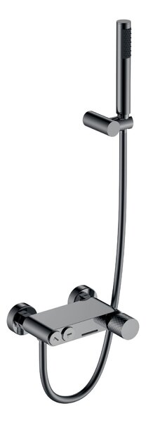Смеситель для ванны Boheme STICK 123-SGM Shine Gun Metall c ручкой DIAMOND