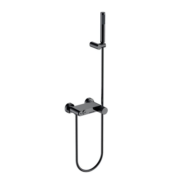 Смеситель для ванны Boheme STICK 123-SGM.3 Shine Gun Metall c ручкой LINEA