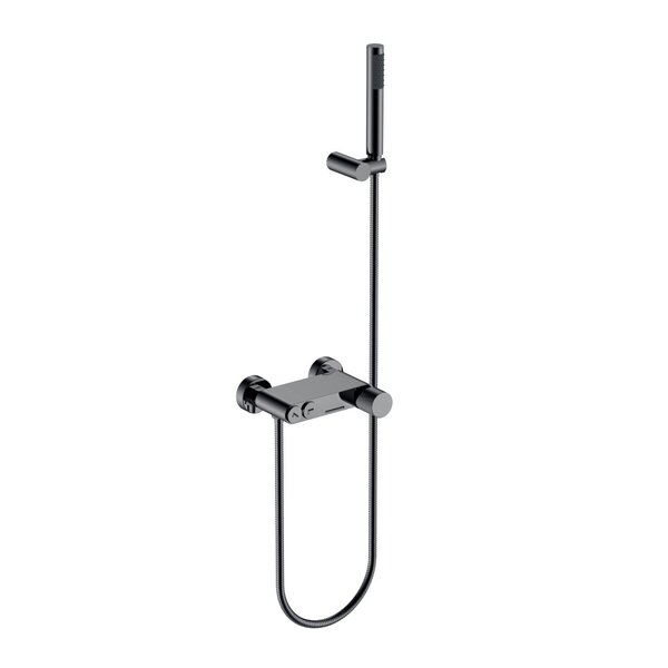 Смеситель для ванны Boheme STICK 123-SGM.4 Shine Gun Metall c ручкой SPIRALE