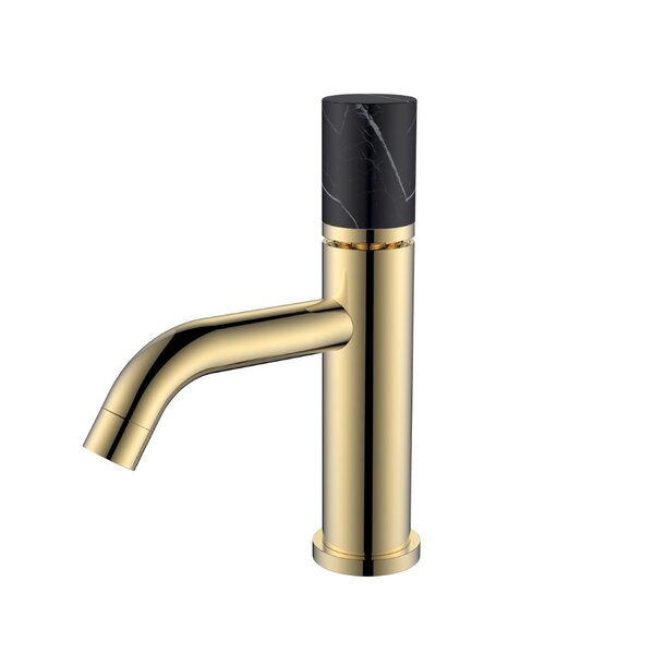 Смеситель Boheme STICK для раковиныниз.GOLD MRAMOR BLACK_Комплект 121-G-MR-BLACK цвет золото глянцевое