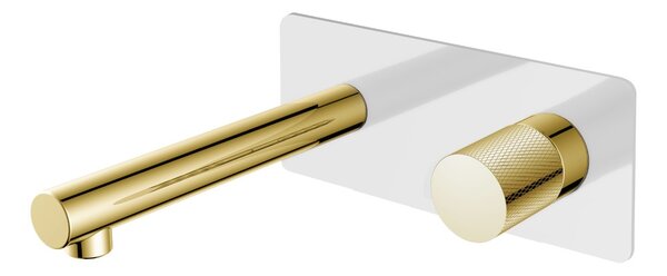 Смеситель Boheme Stick 125-WG.2 WHITE TOUCH GOLD для раковины