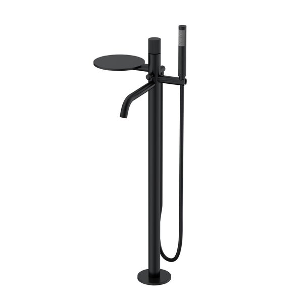 Смеситель Boheme STICK 129-BB.3 для ванны напольный BLACK c ручкой LINEA