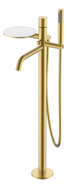 Смеситель Boheme STICK 129-MG для ванны напольный Matt Gold c ручкой DIMOND