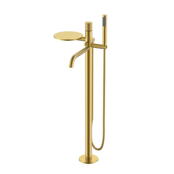 Смеситель Boheme STICK 129-MG.4 для ванны напольный Matt Gold c ручкой SPIRALE