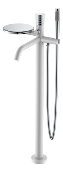 Смеситель Boheme STICK напольный WHITE DIAMOND CHROME 129-WCR цвет белый глянец