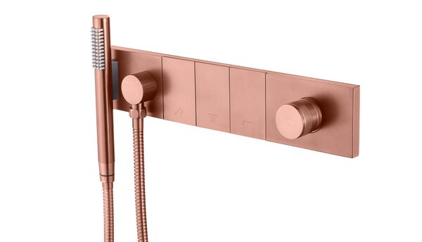 Смеситель Boheme ZODIAC с ручным душем COPPER BRUSHED 132-SYS-CB цвет медь