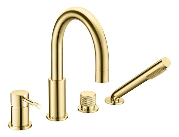 Смеситель Boheme врезной на борт ванны UNO Gold 460-G цвет золото глянцевое