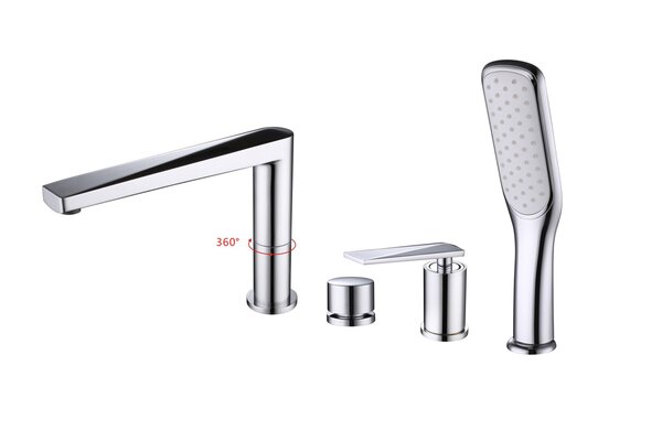 Смеситель Boheme Venturo 370 на борт ванны цвет хром