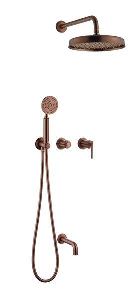 Смеситель Boheme встроенный + верхний + ручной душ + излив, ETERNA COPPER BRUSHED 174-2-CB цвет медь