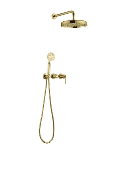 Смеситель Boheme встроенный + верхний+ ручной душ, ETERNA GOLD 174-G цвет золото глянцевое