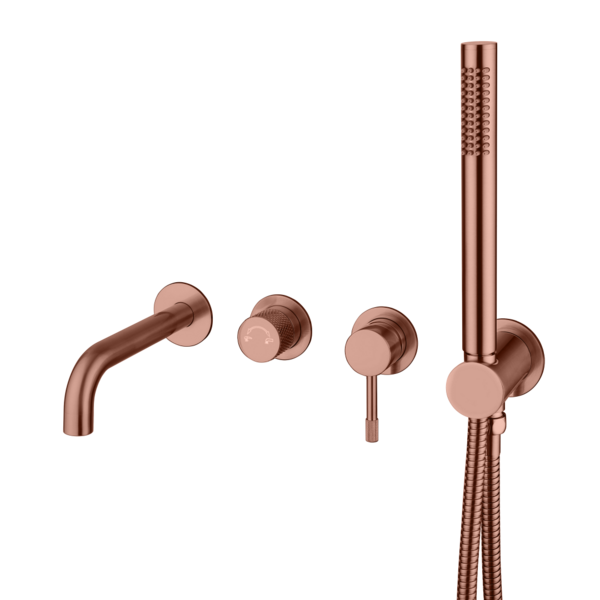 Смеситель Boheme встроенный + ручной душ + излив Uno Copper Brushed 464-3-CB цвет медь
