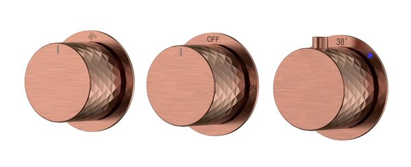 Смеситель Boheme встроенный с термостатом STICK DIAMOND COPPER BRUSHED 3-проходной 124-T-3-CB.1 цвет медь