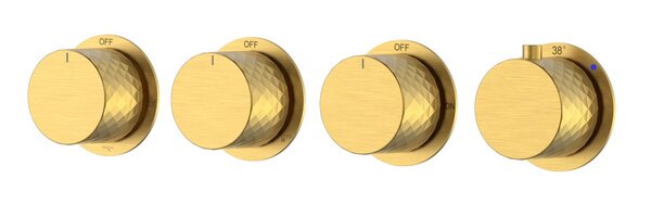 Смеситель Boheme встроенный с термостатом STICK DIAMOND MATT GOLD 5-проходной 124-T-5-MG.1 цвет матовое золото