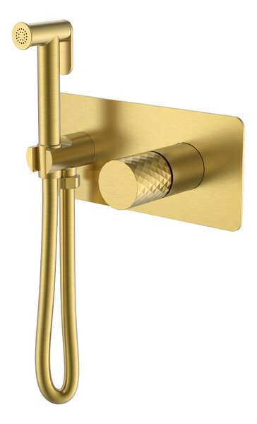 Гигиенический душ со смесителем Boheme Stick 127-MG Mat Gold c ручкой DIAMOND