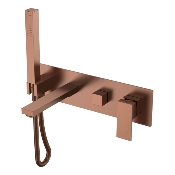 Смеситель Boheme для ванны встроенный Qubic Brushed Bronze 474-2-BRB цвет бронза