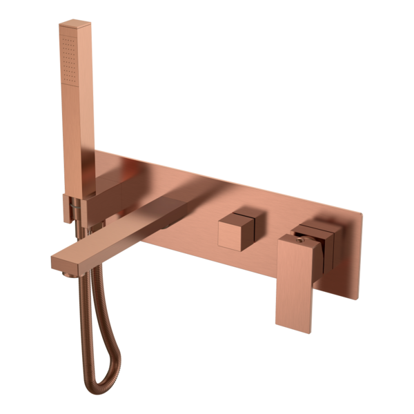 Смеситель Boheme для ванны встроенный Qubic Copper Brushed 474-2-CB цвет медь