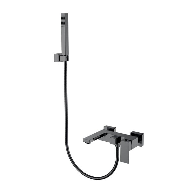 Смеситель для ванны с душем Boheme Qubic Shinny Gun Metal 473-SGM