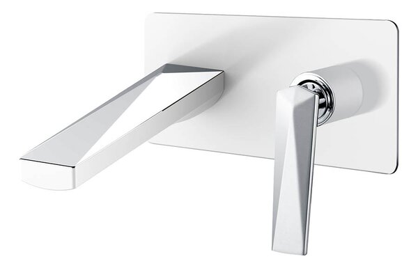 Смеситель для раковины из стены Boheme Venturo 375-W хром / белый 