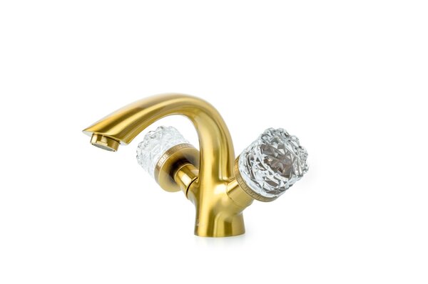 Смеситель для раковины Boheme CRYSTAL Бронза (двуручковый) 311-CRST