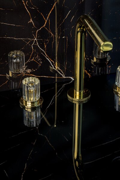 Смеситель Boheme на столешницу ELEGANTE на 3 отв. GOLD 152-G-EL цвет золото глянцевое