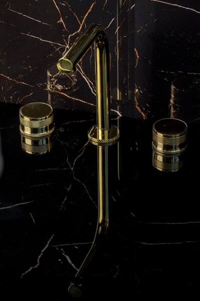 Смеситель Boheme на столешницу PRESTIGE на 3 отв. GOLD 152-G-PR цвет золото глянцевое