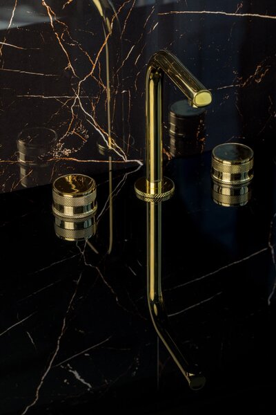 Смеситель Boheme на столешницу PRESTIGE на 3 отв. GOLD 152-G-PR цвет золото глянцевое