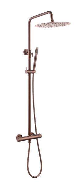 Стойка для душа с термостатом UNO COPPER BRUSHED без излива 468-T-2-CB цвет медь