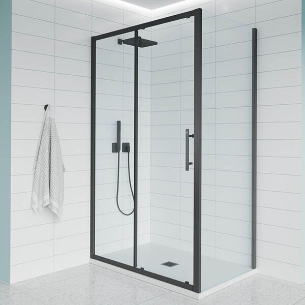 Душевой угол Veconi Evo 100SP B 1200х1200x1950, черный матовый, прозрачное стекло