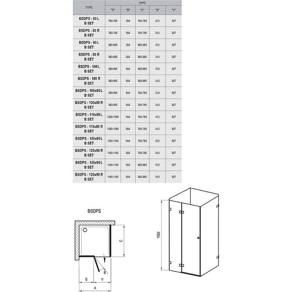 Душевой уголок Ravak Brilliant BSDPS-90/90 90х90 L стекло Transparent, профиль Хром (0UL77A00Z1)