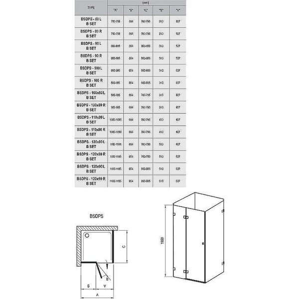 Душевой уголок Ravak Brilliant BSDPS-100/80 100х80 L профиль Хром стекло Transparent (0ULA4A00Z1)
