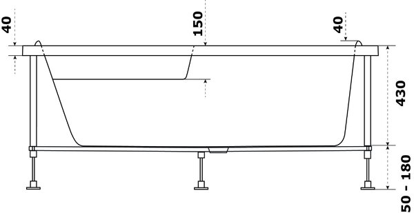 Ванна акриловая Azario Микона 170х110 правая МИВ0004