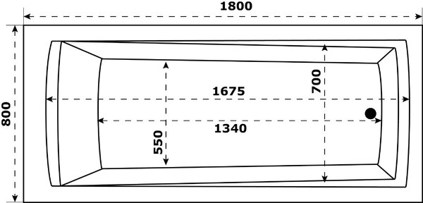 Ванна акриловая AZARIO Бали Нова 180х80 (БАВ0105)