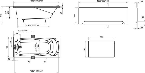 Ванна акриловая Ravak Vanda II 170x70 CP21000000