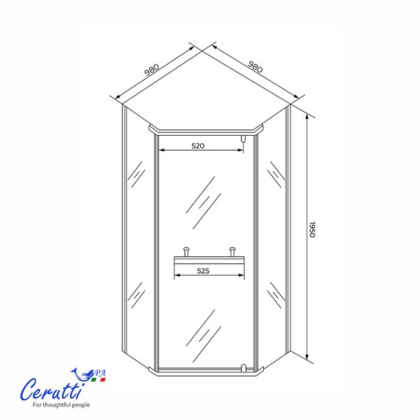 Душевое ограждение Ceruttispa ЧИКА (CHIKA) ZP101BF (100x100x195)