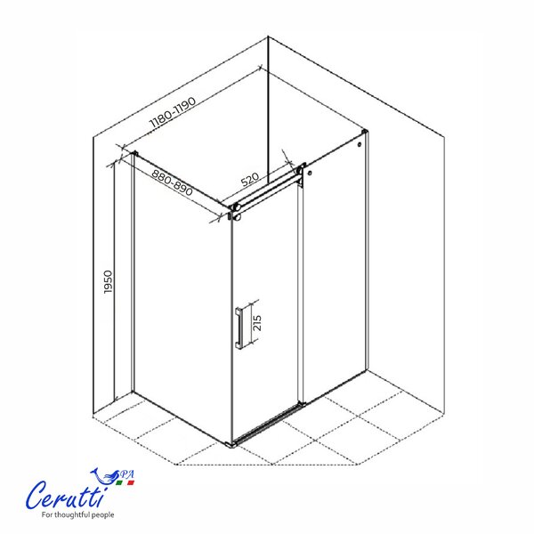Душевое ограждение Ceruttispa ЧЕЗАС (CEZA'S) 120BF R (120x90x195)