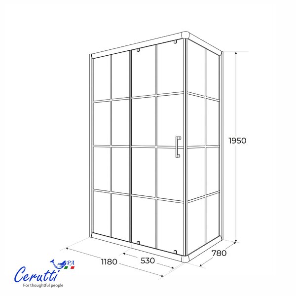 Душевое ограждение Ceruttispa МУЗА (MUZA) 120 N (120х80x195)