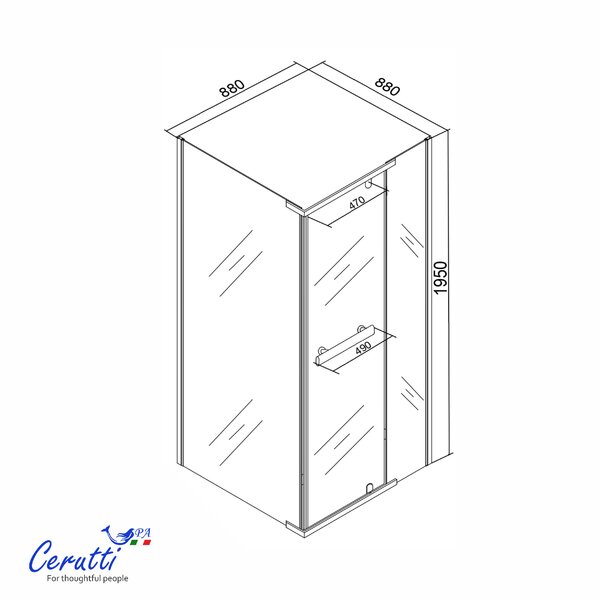 Душевое ограждение Ceruttispa МИМИ (MIMI) ZQ91BF (90x90x195)
