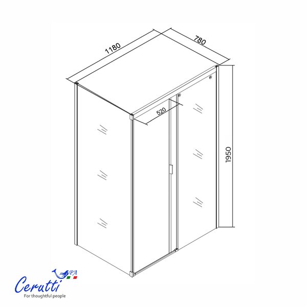 Душевое ограждение Ceruttispa МАРБЕЛЛА (MARBELLA) 120BF R (120x80x190)