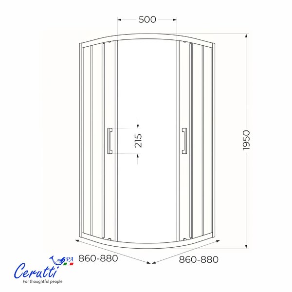 Душевое ограждение Ceruttispa ВИВА (VIVA) 90B N (90x90x195)