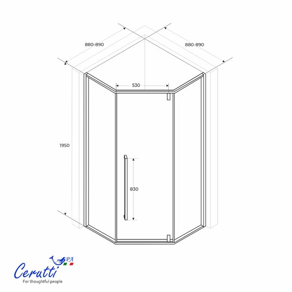 Душевое ограждение Ceruttispa C3AWF (90x90x195)