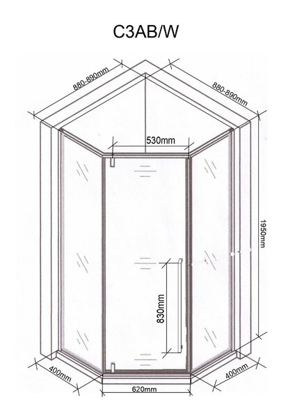 Душевое ограждение Ceruttispa C3AB (90x90x195)