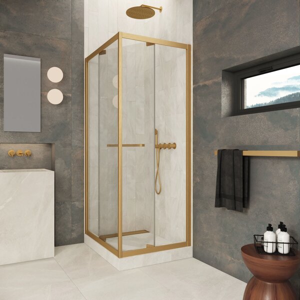 Душевой уголок Vegas-glass Z+ZPV Inside 60*90 03 01 стекло прозрачное, профиль золото матовое, 60х90 см